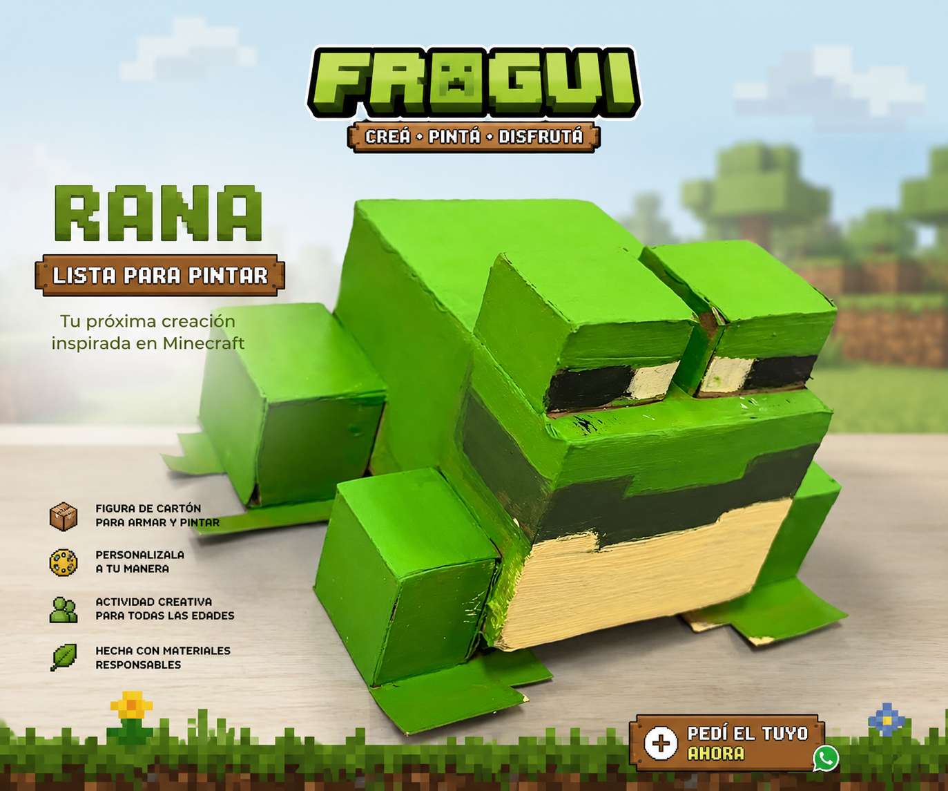 Rana Minecraft en cartón — FROGUI